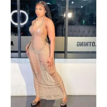 Women Sexy Crochet Swimsuit Cover Up Dress for Summer