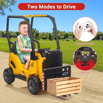 GarveeLife 12V Kids Ride On Forklift with Remote Control