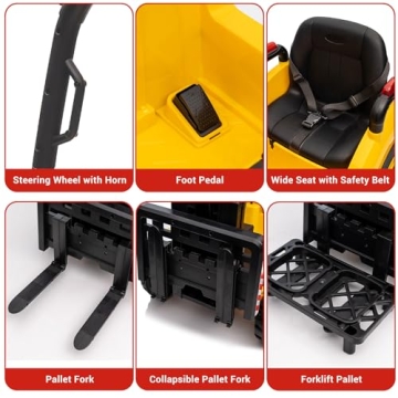 GarveeLife 12V Kids Ride On Forklift with Remote Control