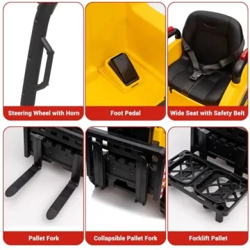 GarveeLife 12V Kids Ride On Forklift with Remote Control