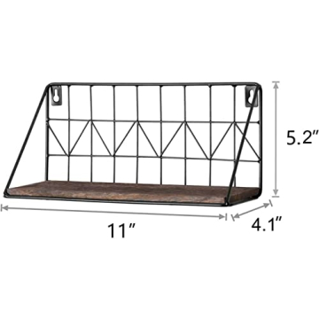 Mkono Floating Shelves Wall Mounted Rustic Wood Set of 2