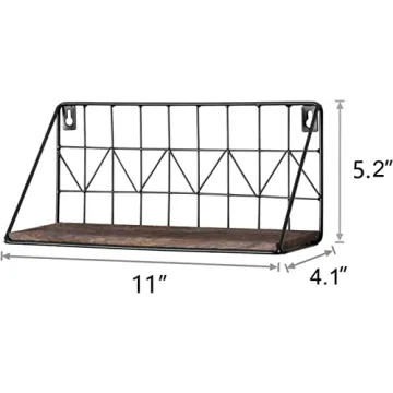 Mkono Floating Shelves Wall Mounted Rustic Wood Set of 2