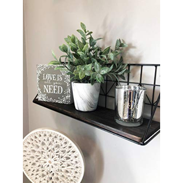 Mkono Floating Shelves Wall Mounted Rustic Wood Set of 2