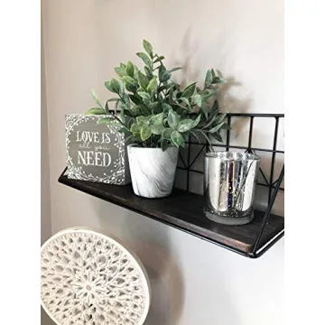 Mkono Floating Shelves Wall Mounted Rustic Wood Set of 2