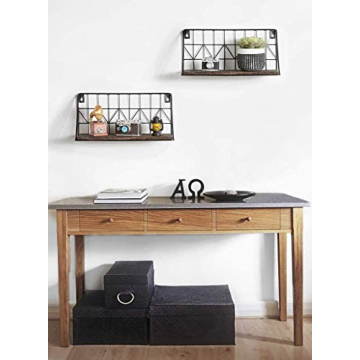 Mkono Floating Shelves Wall Mounted Rustic Wood Set of 2
