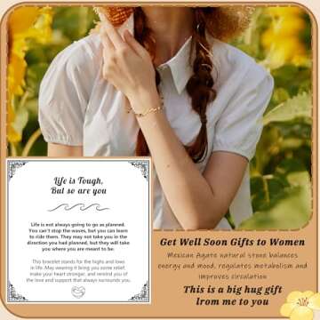 Pealicious Get Well Gifts for Women Inspirational Bracelets, Encouragement Gifts for Cancer Patients...