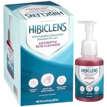 Hibiclens – Antimicrobial, Antiseptic Soap and Skin Cleanser – Foaming Pump Included – 16 oz ?...