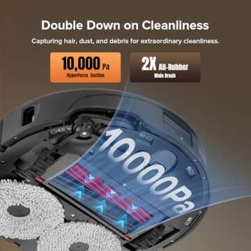 roborock Qrevo Master Robot Vacuum and Mop Combo, 10,000Pa Suction, FlexiArm Design Side Brush & Mop, Auto Mop Washing & Drying, Self-Emptying&Refilling, Dock Self-Cleaning, Obstacle Avoidance, Black