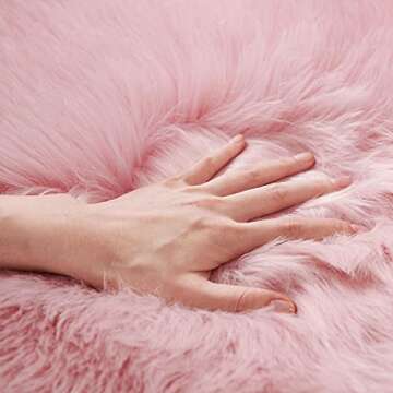 Ultra Soft Round Faux Sheepskin Rug for Kids Room