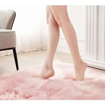 Ultra Soft Round Faux Sheepskin Rug for Kids Room