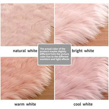 Ultra Soft Round Faux Sheepskin Rug for Kids Room