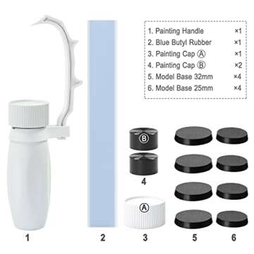 WH01 Painting Handle for Wargame Miniautres with Model Bases (White)