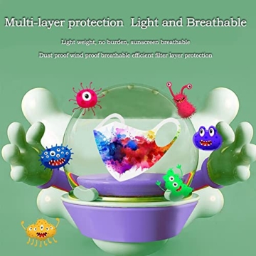 BOFFO 12 Pcs kids Colorful Dye Print Face_Masks Fashion Protective,Reusable and Breathable Washable Comfortable Face cotton fabric gifts for Boys Girls for School Outdoor