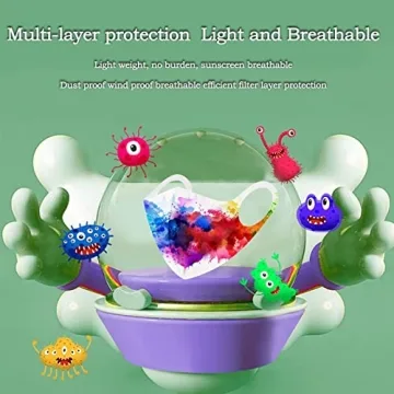 BOFFO 12 Pcs kids Colorful Dye Print Face_Masks Fashion Protective,Reusable and Breathable Washable Comfortable Face cotton fabric gifts for Boys Girls for School Outdoor