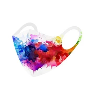 BOFFO 12 Pcs kids Colorful Dye Print Face_Masks Fashion Protective,Reusable and Breathable Washable Comfortable Face cotton fabric gifts for Boys Girls for School Outdoor