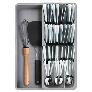 Sazoemao Kitchen Drawer Organizer for Cutlery Storage