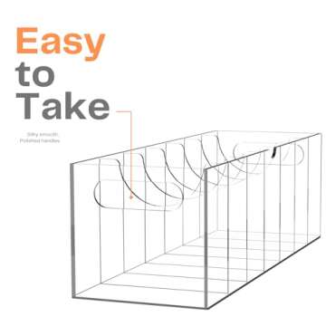 YUNEASELF Belt Organizer - Acrylic Belt Holder for Closet with Dust Cover Lid - Clear Belt Storage Display Case for Drawer - 7 Compartments