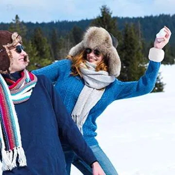 SATINIOR Faux Fur Short Wrist Cuff Winter Fuzzy Wrist Cuff Warmers for Women Girls Favors(White)