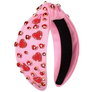 CEALXHENY Valentine's Day Rhinestone Heart Headband