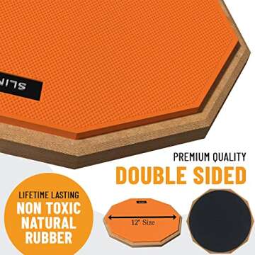 SLINT Drum Practice Pad, 12" Drum Pad 2 Surfaces - Double-Sided Practice Drum Pad Set, Practice Pad for Beginners - Snare Drum Practice Pad - Drum Pad For Kids (Full Drum Pad Kit with 4" Snare Drum)