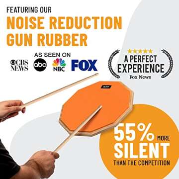 SLINT Drum Practice Pad, 12" Drum Pad 2 Surfaces - Double-Sided Practice Drum Pad Set, Practice Pad for Beginners - Snare Drum Practice Pad - Drum Pad For Kids (Full Drum Pad Kit with 4" Snare Drum)