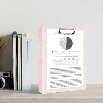 Ospelelf 3 Ring Binder with Clipboard 2 Inch Leather Binder for Letter Size (8.5" x 11"), Clipboard ...