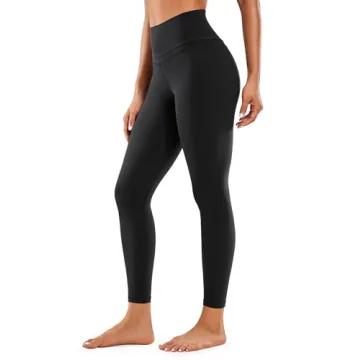 CRZ YOGA Women’s Naked Feeling Workout 7/8 Yoga Leggings - 25" High Waist Tight Pants in Black - L...