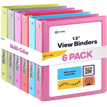 Enday 3 Ring Binders - Colorful and Durable Organization