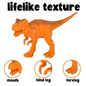 Kids Dinosaur Figures Toys, 7 Inch 12 Pack Jumbo Plastic Dinosaur Playset, STEM Educational Realisti...