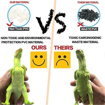 Kids Dinosaur Figures Toys, 7 Inch 12 Pack Jumbo Plastic Dinosaur Playset, STEM Educational Realistic Dinosaur Figurine for Boys Girls Toddlers