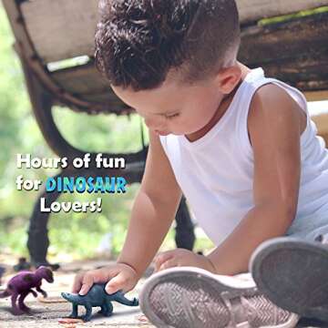Kids Dinosaur Figures Toys, 7 Inch 12 Pack Jumbo Plastic Dinosaur Playset, STEM Educational Realistic Dinosaur Figurine for Boys Girls Toddlers