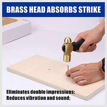 HORUSDY 1 Pound Metal Stamping Hammer, The professional hammer specially designed for metal stamping.