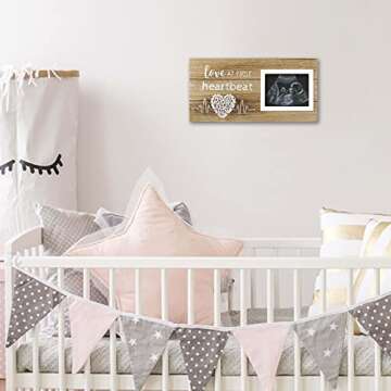 VILIGHT New Mom Gifts - Pregnancy Announcements Baby Gender Reveal Gifts - Love At First Heartbeat Sonogram Picture Frame for Standard 4" x 3" Ultrasound Photo