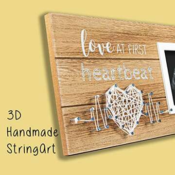 VILIGHT New Mom Gifts - Pregnancy Announcements Baby Gender Reveal Gifts - Love At First Heartbeat Sonogram Picture Frame for Standard 4" x 3" Ultrasound Photo