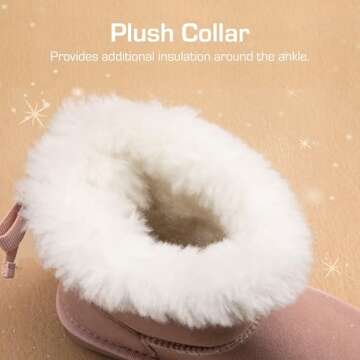 DREAM PAIRS Girls Boots Kids Winter Faux Fur Warm Snow Ankle FuzzyChic Kid's Bow Boots for Toddler/Little Kid,Size 8 Toddler,Pink,SDSB2409K