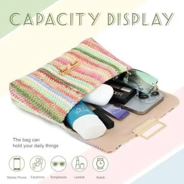 Oweisong Small Summer Straw Purse for Trendy Vacations