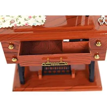G Ganen Musical Sewing Machine Music Box Vintage Look (Brown-1)