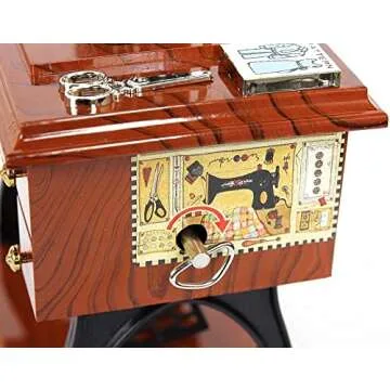 G Ganen Musical Sewing Machine Music Box Vintage Look (Brown-1)
