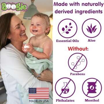 Boogie Kids Bath Bombs, Calming, Naturally Derived, Made with Aloe and Calming Vapors, Eucalyptus, 3 Bath Bombs, 2.8 oz, Pack of 1