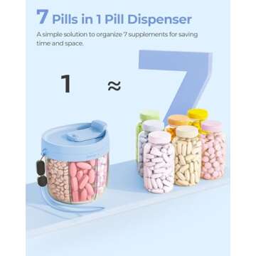 Cute 7 Compartment Pill Dispenser - Portable & Easy Access