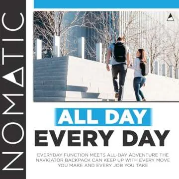 NOMATIC Navigator Premium Backpack - 15L w/ 6L Built-In Expansion - Water Resistant Anti Theft Backpack - Laptop Bag - Computer Backpack - Expandable Black Backpack