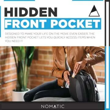 NOMATIC Navigator Premium Backpack - 15L w/ 6L Built-In Expansion - Water Resistant Anti Theft Backpack - Laptop Bag - Computer Backpack - Expandable Black Backpack