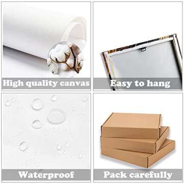 FRAMED Botanical Plant Canvas Wall Art,Boho Plant Wall Decor for Bedroom,Minimalist Floral Prints for Living Room,Light Green Botanical Art Painting for Office,Set of 4,8”x 10”