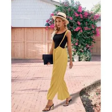 DOBULO Women's Sleek Sleeveless Suspender Jumpsuit