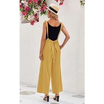 DOBULO Women's Sleek Sleeveless Suspender Jumpsuit