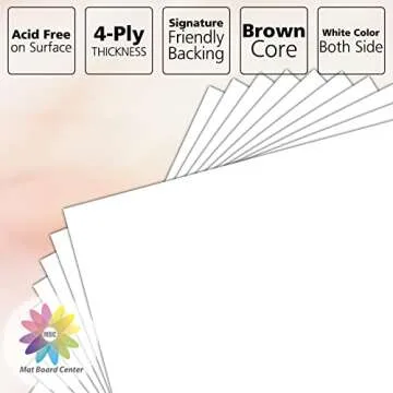 Mat Board Center 10 Pack 18x24 White Backing Boards