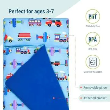 Wildkin Original Nap Mat with Pillow for Kids - Adventure Awaits