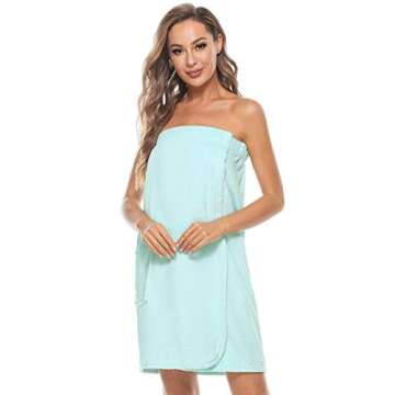 Orrpally Women Shower Wrap Robe - Adjustable Terry Cloth Bath Wrap for Comfort