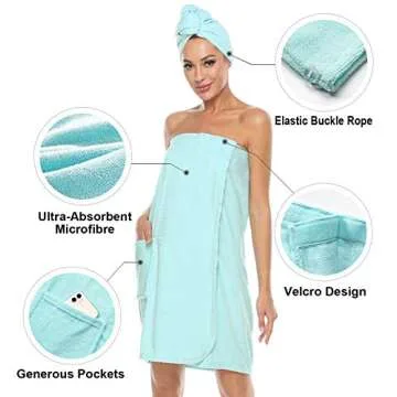 Orrpally Women Shower Wrap - Adjustable Spa Robe