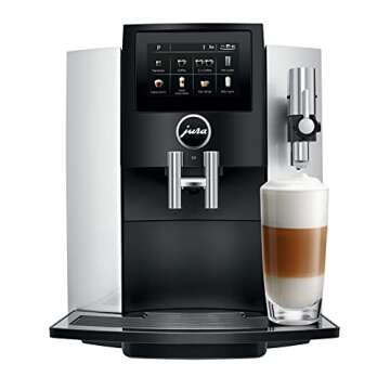 Jura S8 Superautomatic Touchscreen Espresso Machine with Milk Container, Bean Canister, Filter, Descaler and Espresso Cups Bundle (7 Items)